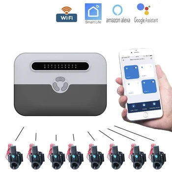WiFi smart irrigation controller garden sprinkler controller timing control watering flowers 8-way water valve controller