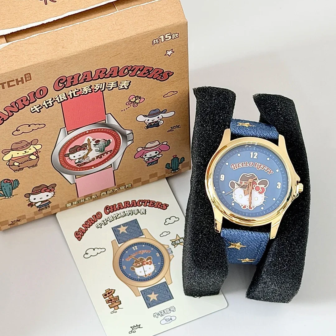Hello Kitty Busy Denim Series Watch Blind Box Electronic Wristwatch Cinnamoroll Cute Gift For Girls Daily Accessory Collectible - view 5