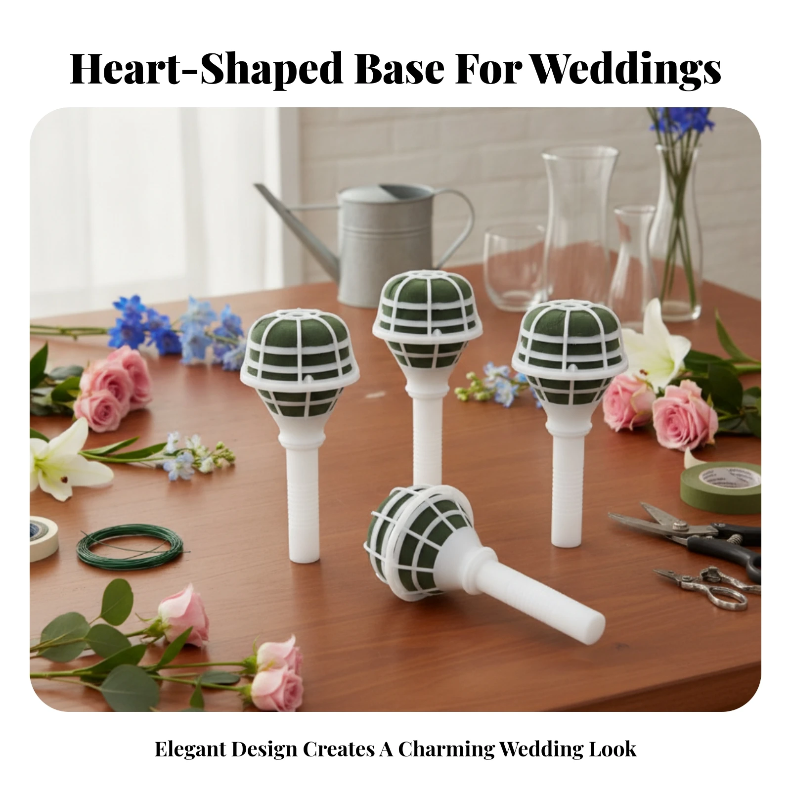 6 Pieces Foam Bouquet Holder Wedding Supply Reusable
