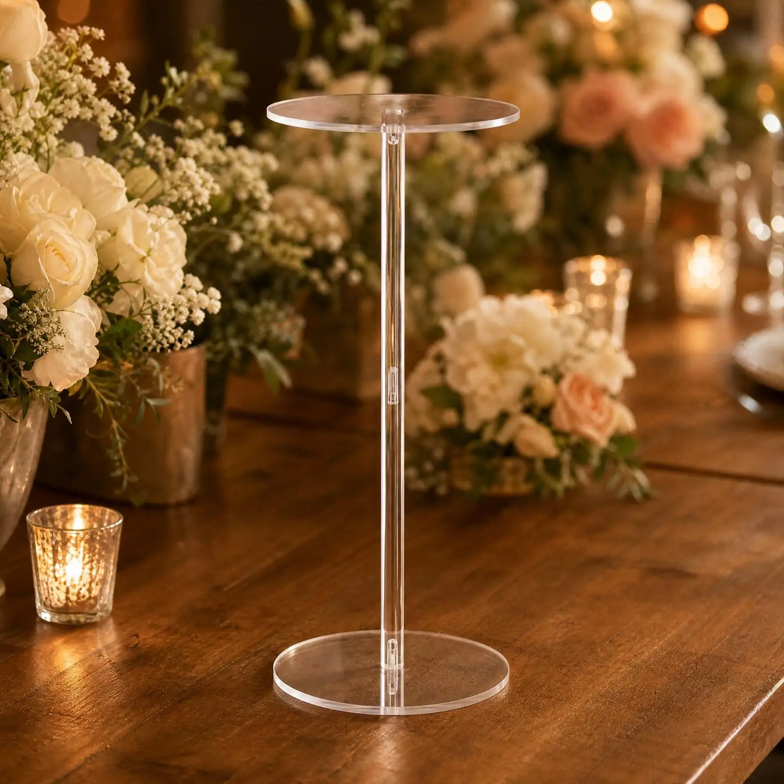 Round Acrylic Display Stand Clear Shelf Riser for Cupcake Decoration Showcase Tabletop Display
