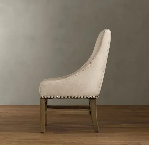 Original single Italian minimalist furniture French rural retro solid wood dining chair American
