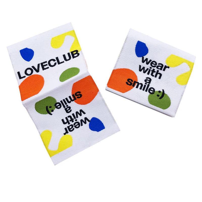 

Custom Polyester Damask Garment Woven Labels With Logo Factory-Made for Clothing Brands And Bags