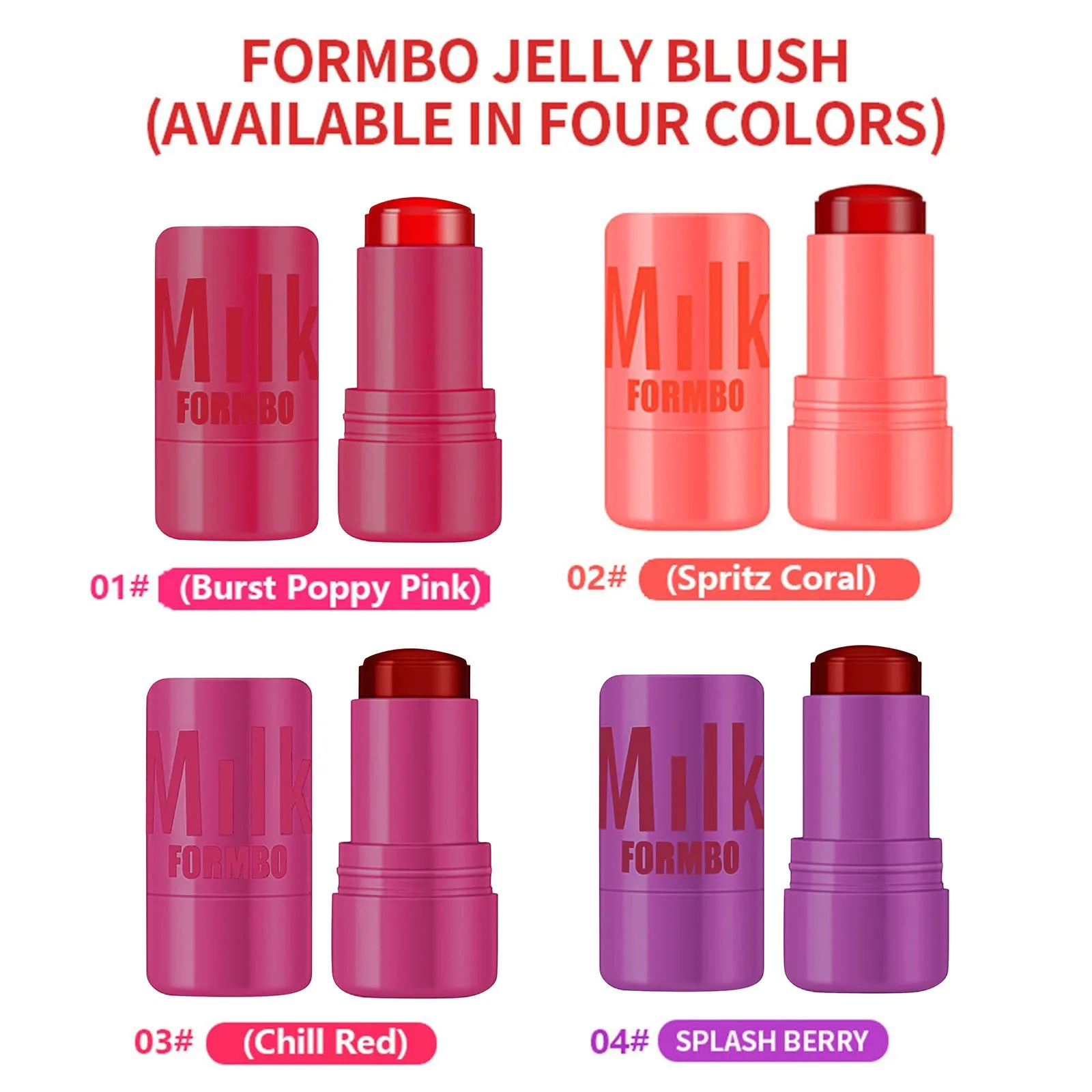 Melk Jelly Blush Stick Facial Cheek Stick Hydraterende Flash Lipgloss Make-up Oog Gezicht Rouge Blijvende Verheldert Cadeau voor Meisjes