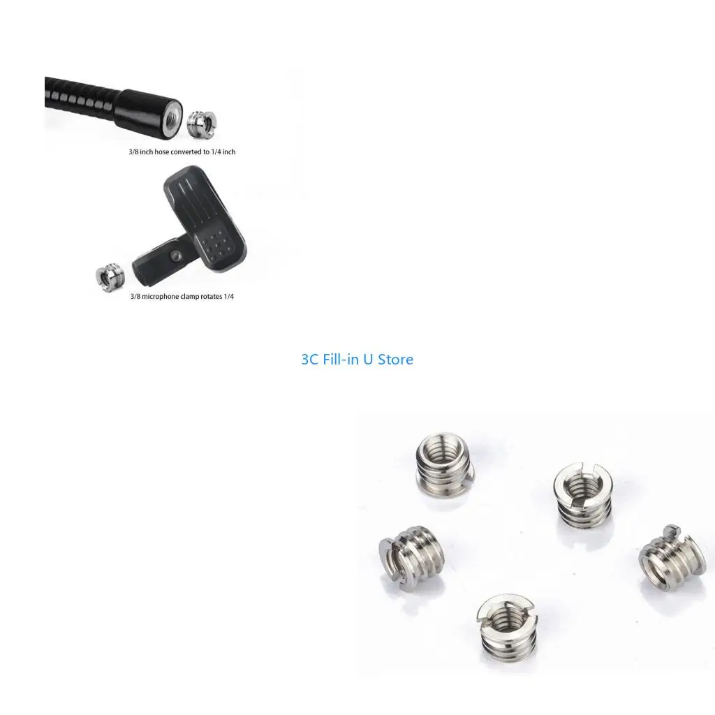 G8TA Multipurpose Tool Less Camera Mount Adapter Nut 1/4 Inch to 3/8 Inch Conversion Suitable for Photography Equipment 5pcs
