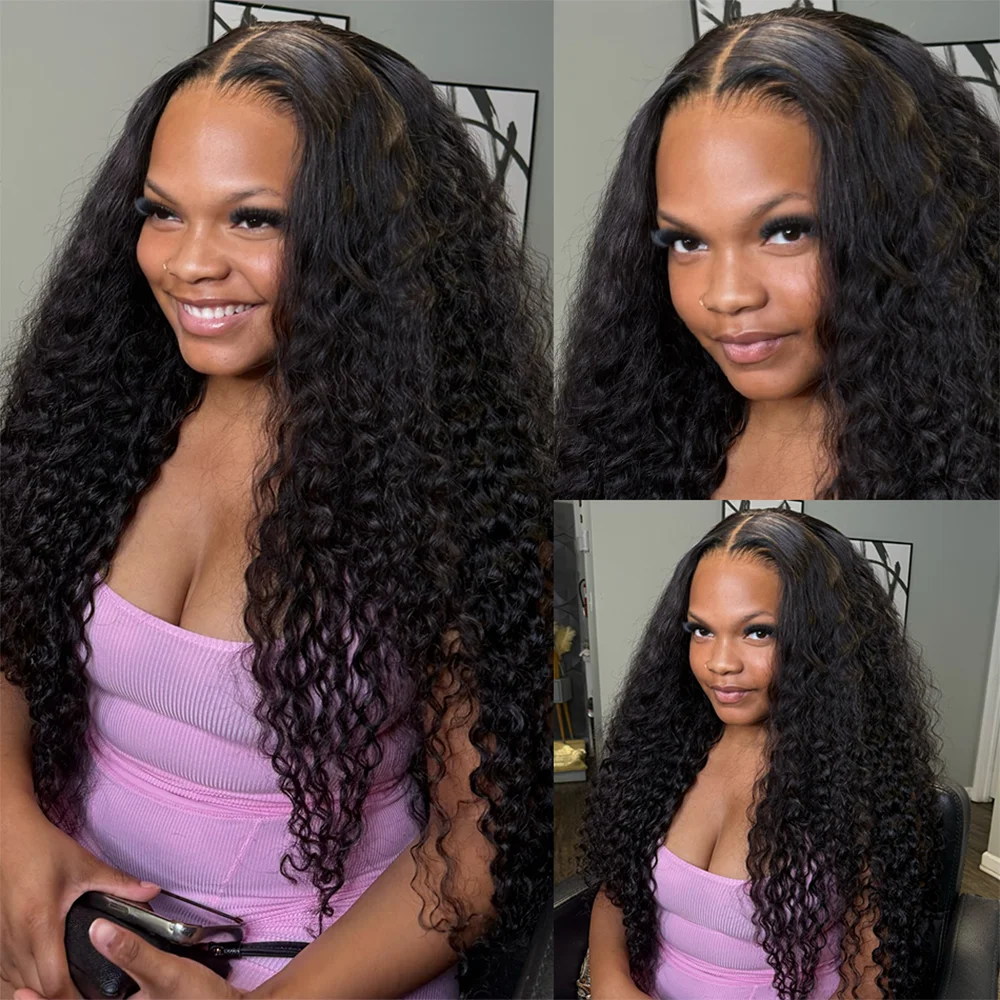 250 Density HD 13x6 Loose Nature Wave Lace Front Human Hair Wigs 250% Transparent 40 Inch 13x4 Deep Water Wave Lace Frontal Wig 5x5 Ready to Go HD Lace Glueless Wigs  for Women Natural Black Brazilian