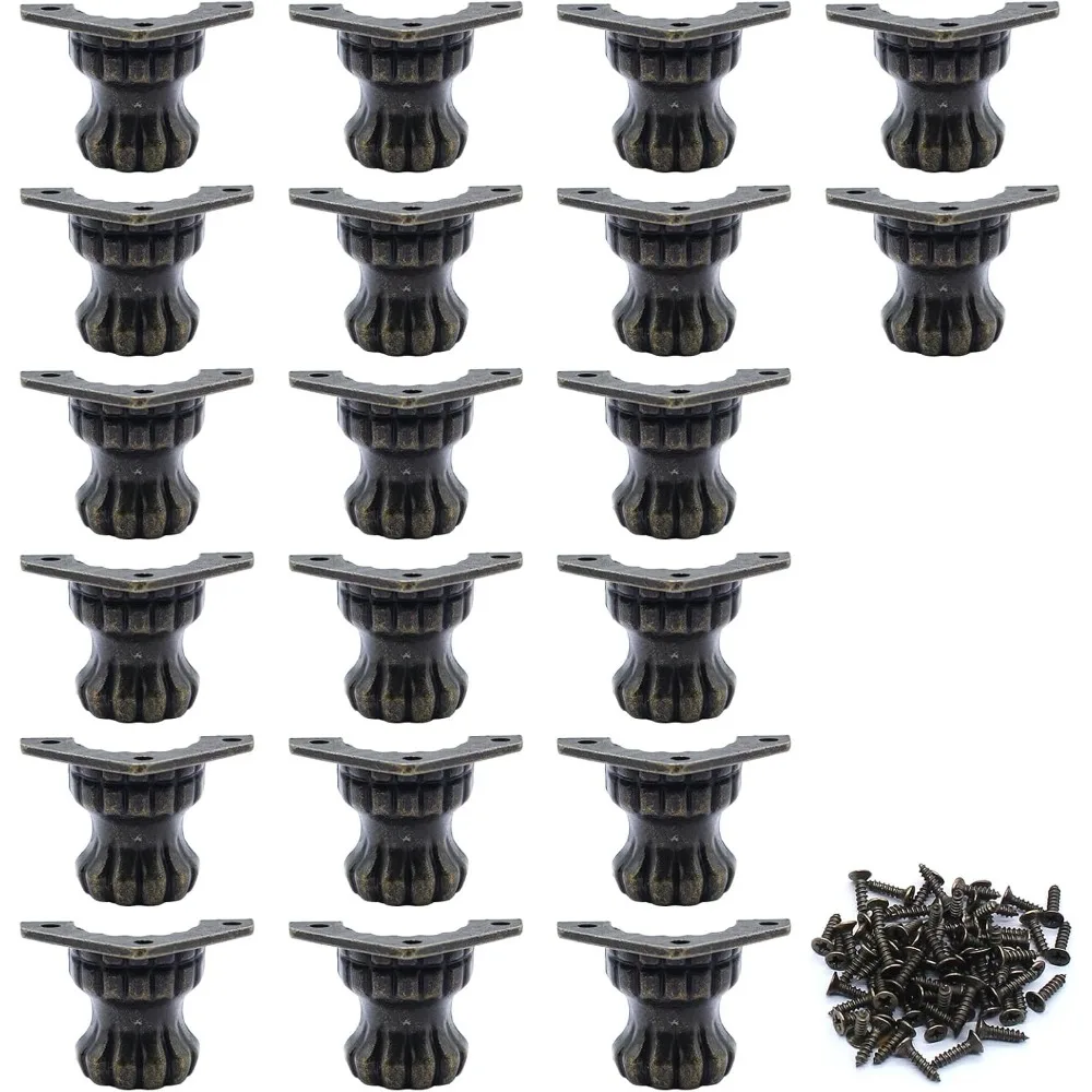 

20 Pcs Antique Jewelry Box Legs, Retro Decorative Wood Case Feet, Chest Box Feet Corner Protector, Bronze, 25 x 36mm