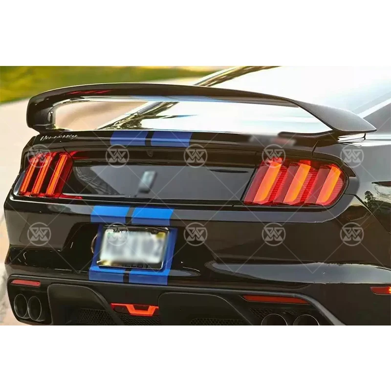 لفورد موستانج GT350 2015-2020 ألياف الكربون الخلفي غطاء صندوق السيارة المفسد التمهيد الشفاه الذيل الجناح الفاصل قطع غيار السيارات الجسم أطقم