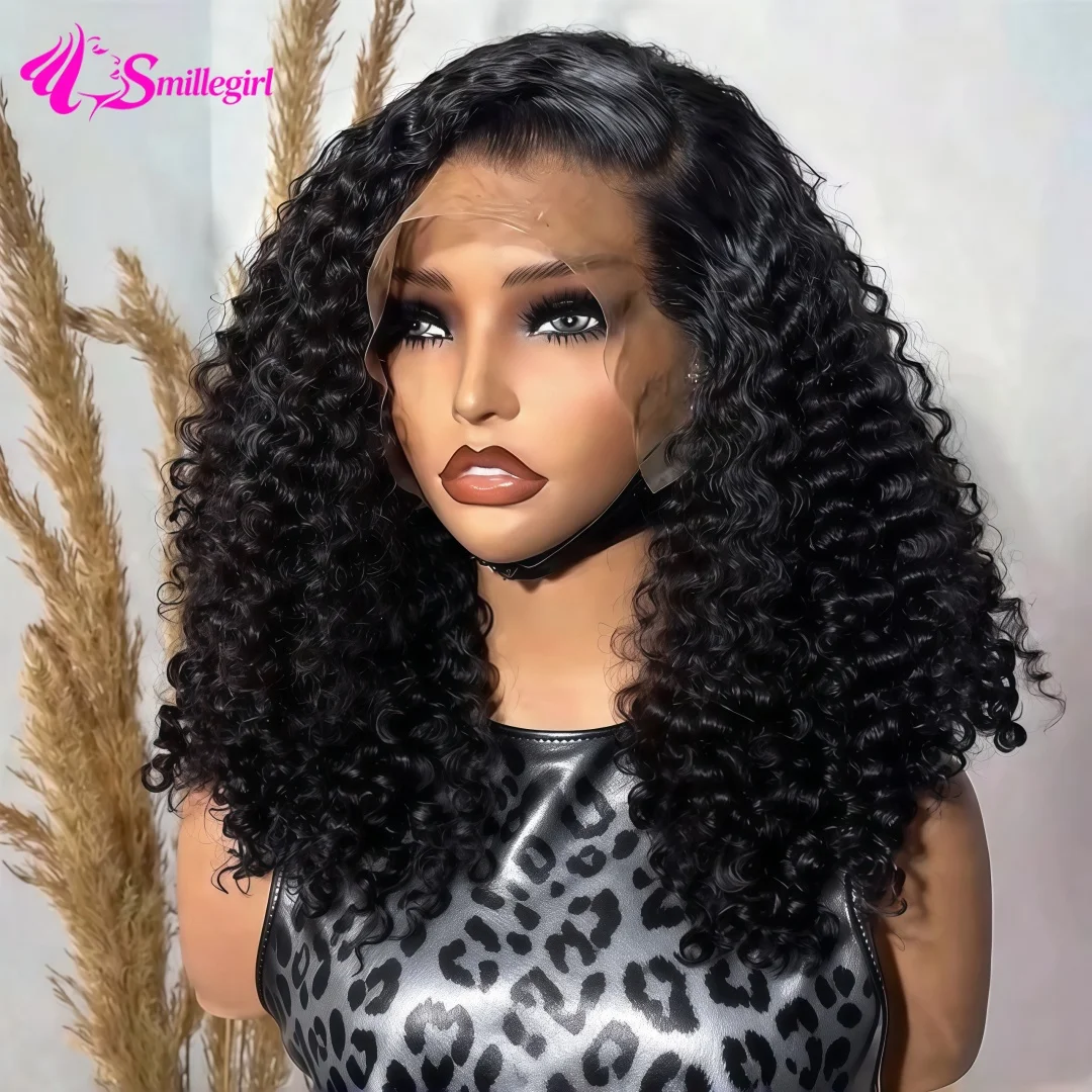 Curly Short Bob 200% Density 13x6 Hd Lace Front Human Hair Wigs Pre Plucked With Baby Hair Deep Water Wave 13x4 Lace Front Wig For Women
