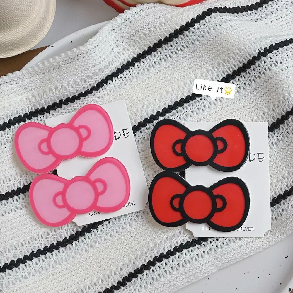 الاتجاه الياباني الجديد سبيكة الراتنج الكرتون القوس مشبك شعر طالب حفلة Kawaii إكسسوارات الشعر المرأة لطيف الجانب كليب منقار البط كليب #2