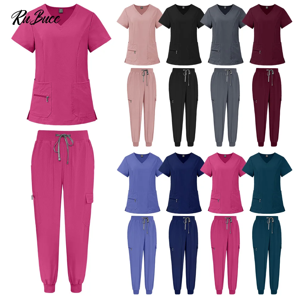 

Medical Accessories Surgical Uniforms Short Sleeved Tops Jogger Pant Breathable Nurse Clothes Pet Clinic Hospital Suit Women Men