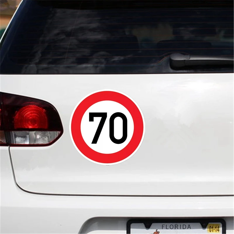 Speed Limit 70 Kilometers Per Hour Sticker High Quality Fashion Car Sticker Personalized Pvc Waterproof Decal, 16cm*16cm