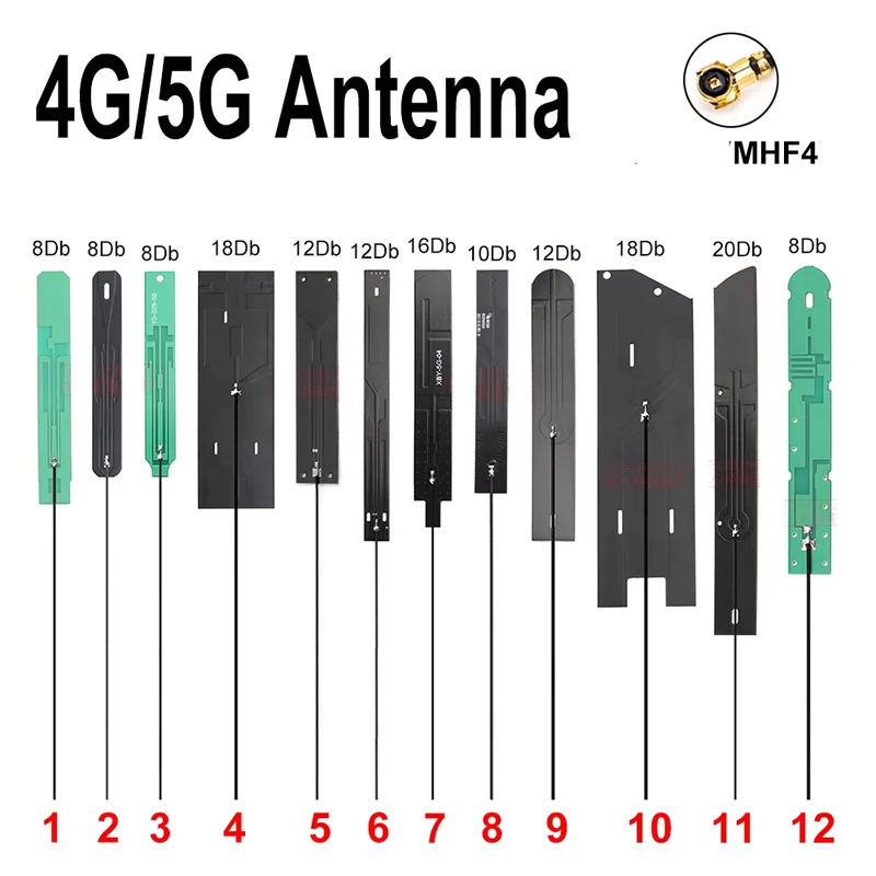 2pcs MHF4 5G PCB Antenna Internal High gain Full band MHF4 5G For RM500Q RM510Q RM502Q SIM8200EA EM9190 FN990A FN980 FN980M