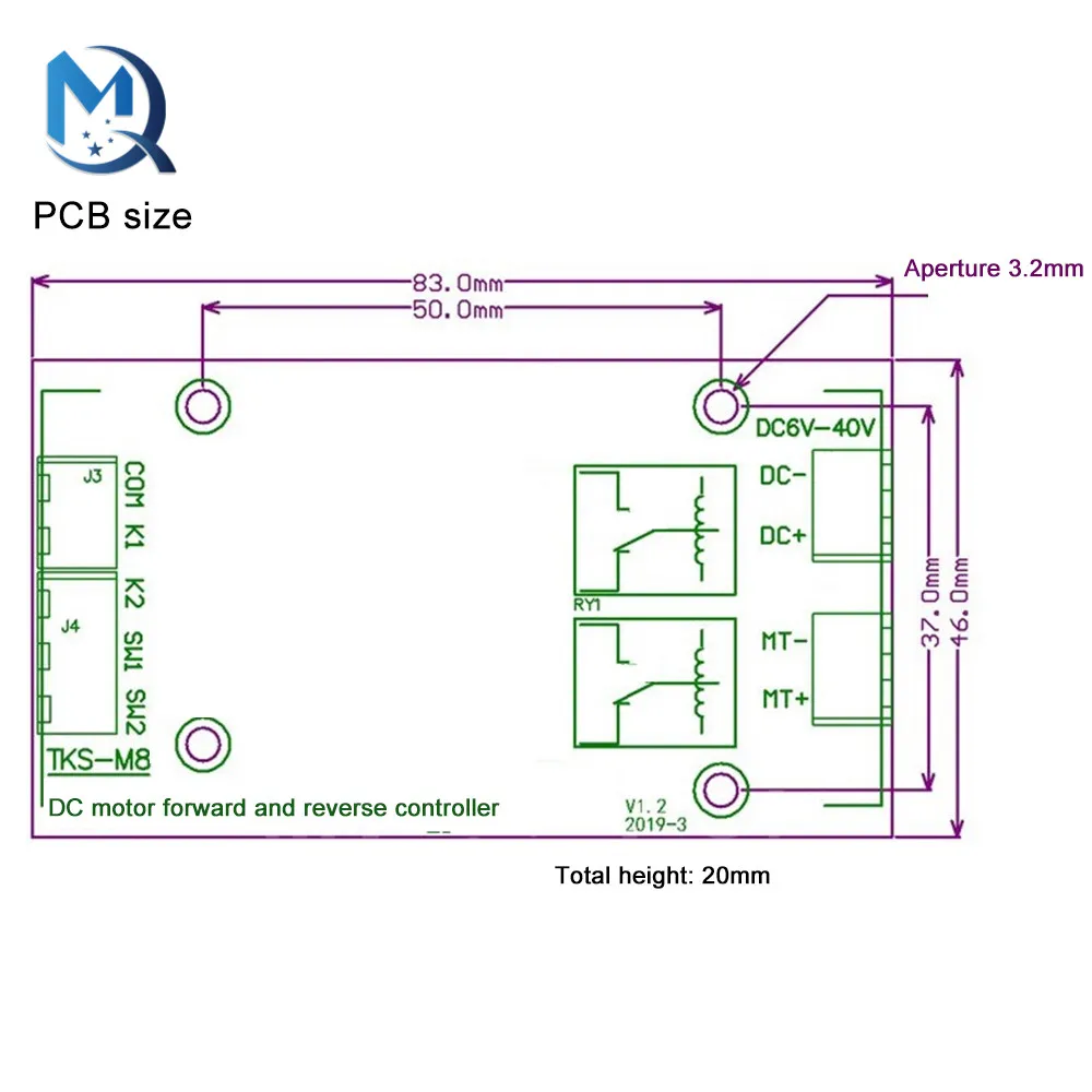 DC 6V 12V 24V DC Motor Forward and Reverse Controller 20A High Current with Limit Relay Driver Lifting Control Board P0