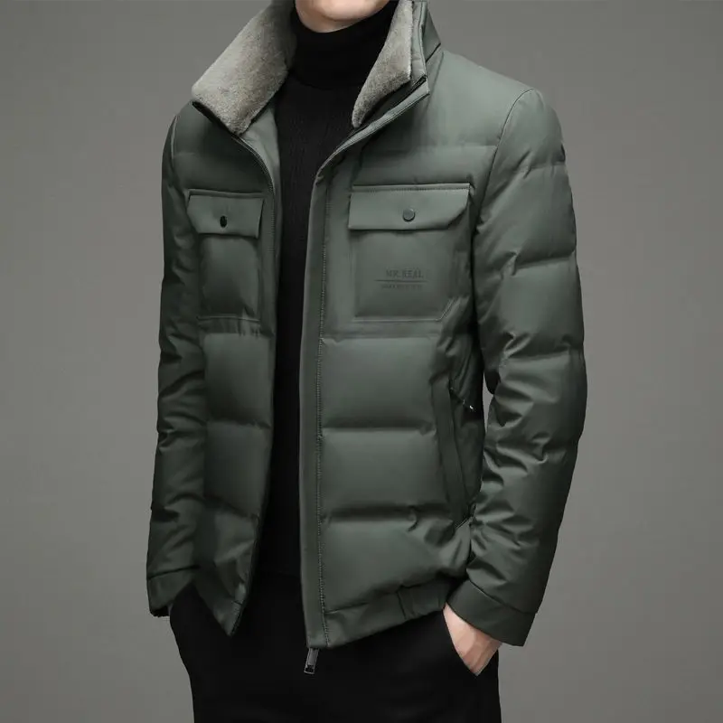 High End Luxury Brand Designer Casual Fashion Duck Down Coats Winter Men with Fur Jacket Windbreaker Puffer Clothes Men C43