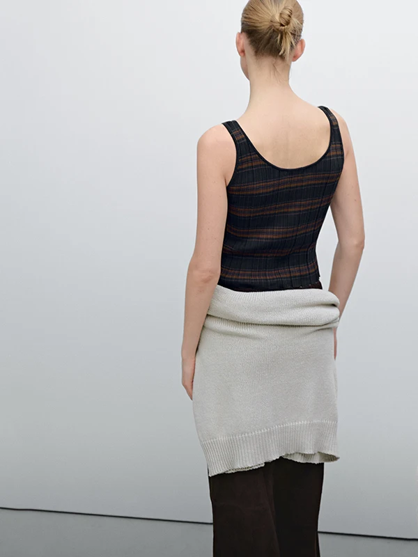 Dzianinowa kamizelka z czystej bawełny Svel U-Ne w paski, codzienna, przyjazna dla skóry, letnia nowość, retro, top damski MD