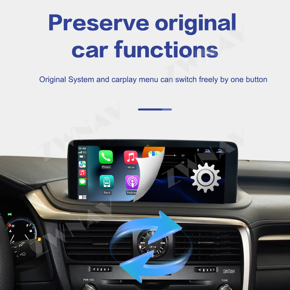 Linux System Wireless CarPlay For Lexus RX RX300 2020 2021 With GPS Navigation Android Multimedia Player Screen 360 CAM Car CD