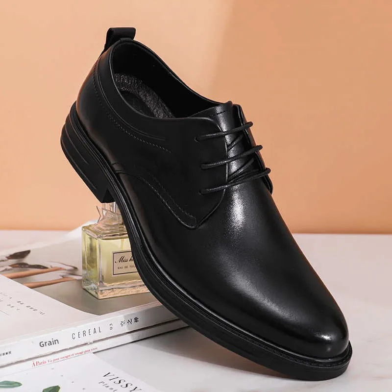 

Breathable Summer Men's Leather oes Casual Office oes Busin Flat Heel round Toe Rubber Outsole Leather Upaded Stitching