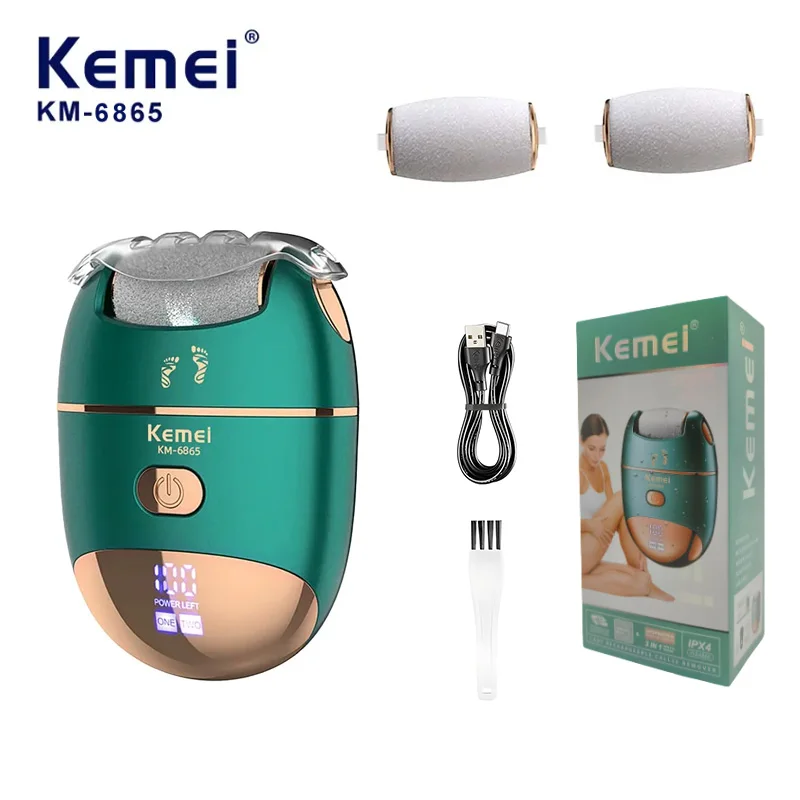 

Kemei KM-6865 Women's Electric Foot File – Exfoliates Dead Skin Calluses, Portable Foot Care Device for Soft Smooth Feet