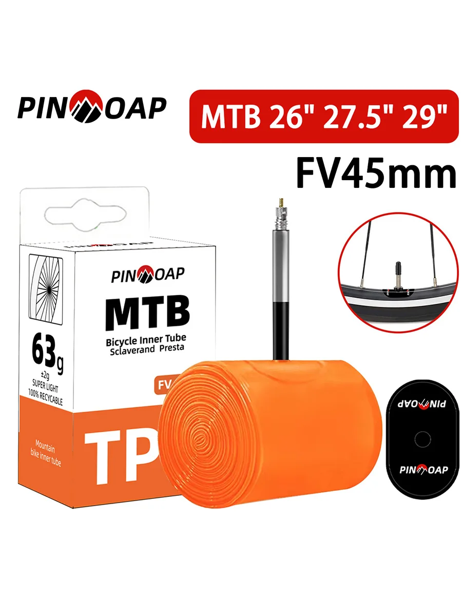 AliExpress pinmoap Ultra Light Mountain Bike Inner Tube TPU Inner Tube French Nozzle Bike Inner Tube MTB 26 27.5 29 Inch FV45mm Bike Accessories