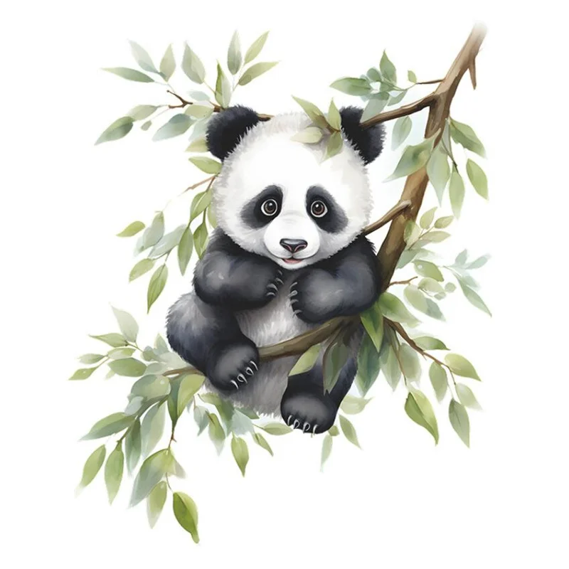 Pegatinas de pared de Panda de rama de dibujos animados para dormitorio de niños, decoración del hogar autoadhesiva, decoración del hogar, murales