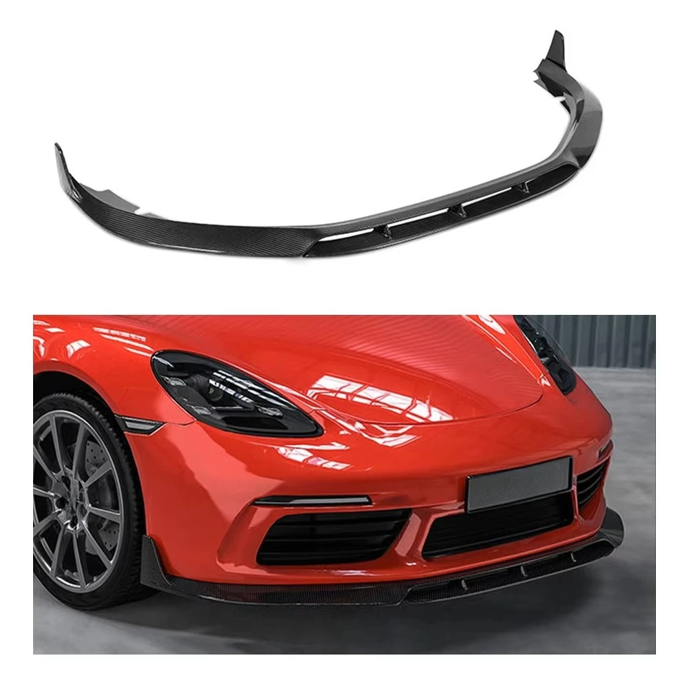 

Luxury Dry Carbon Fiber Front Bumper Lip Diffuser Spoiler Splitter for-Porsche 718 Cayman Boxster 982 New Condition-Not Fit for