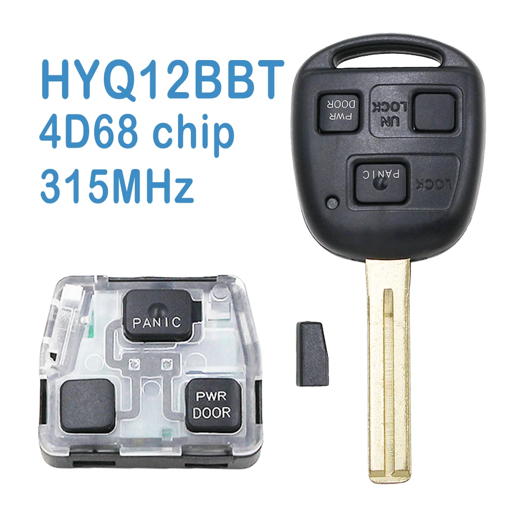 

2 Pcs HYQ12BBT Auto Smart Remote 3 Buttons ASK 315MHz 4D68 Chip TOY48 Car Key Fob For Lexus RX330 RX350 RX400H 2004-2009