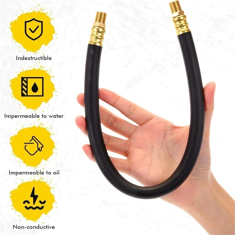 2 Pcs 18 Inch Short Air Compressor Hose 1/4