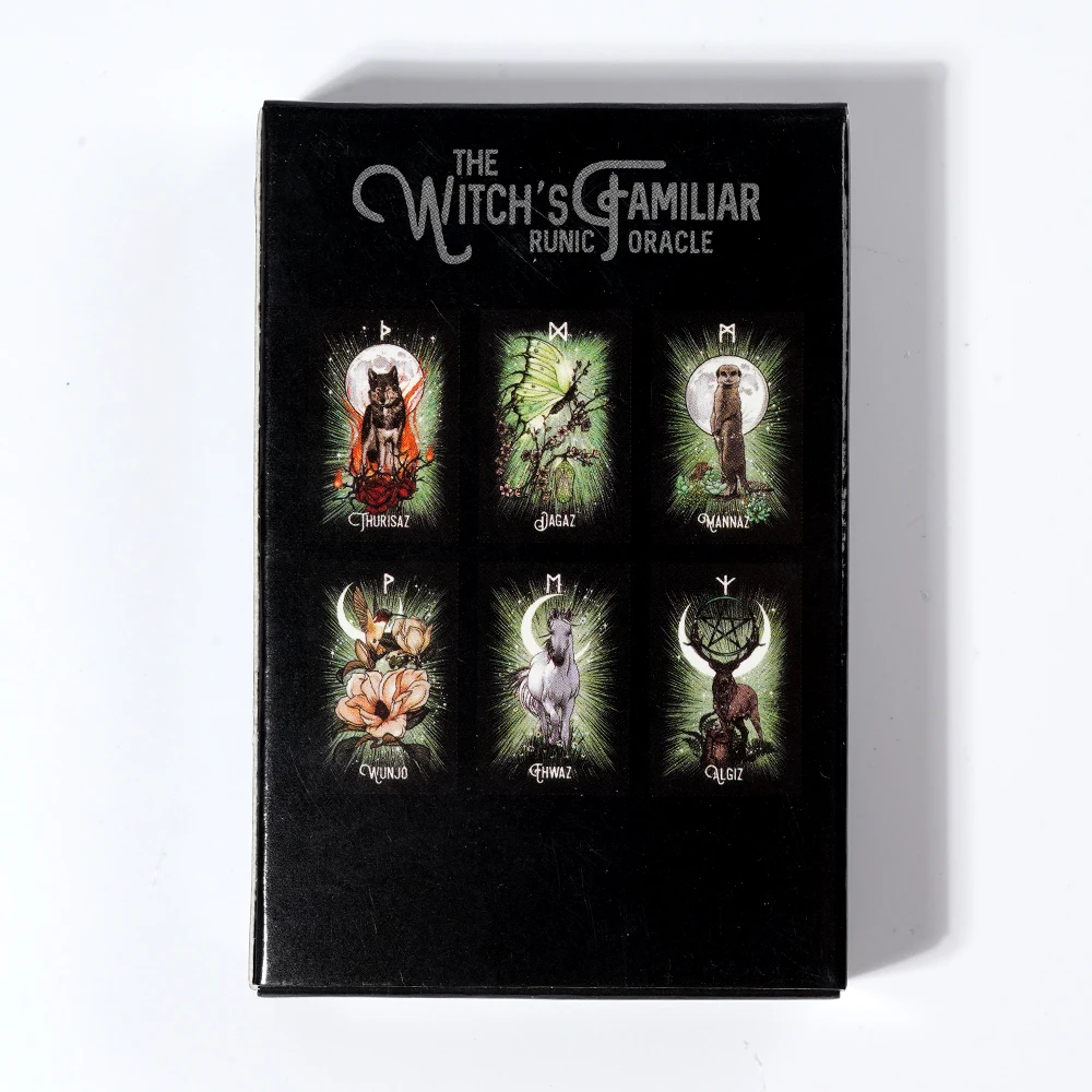 Cartas de oráculo rúnico Familiar de Witch\'S, baraja de Tarot independiente, cartas de runas, oráculo de animales, cartas de Tarot de animales,