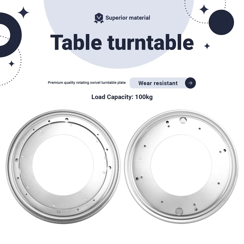 ABXH 12 인치 원형 아연 도금 턴테이블 회전 회전판 주방 및 디스플레이 테이블 하드웨어