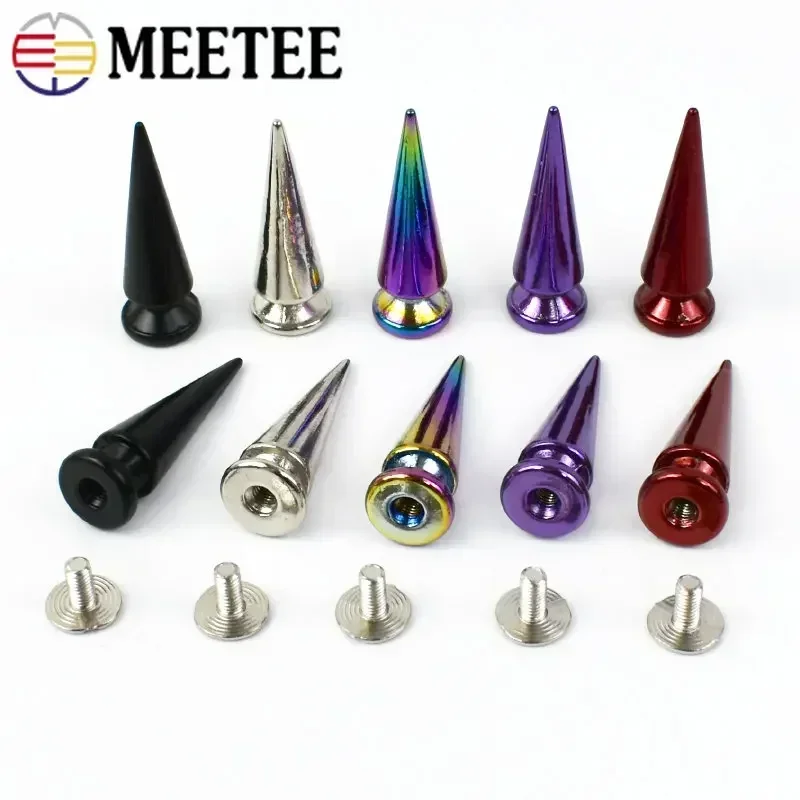 10/20/40Pcs Metal Nails Rivet Bag Shoes Spikes Cone Studs Screwback Garment Decoration Button Handcraft DIY Leather Accessories