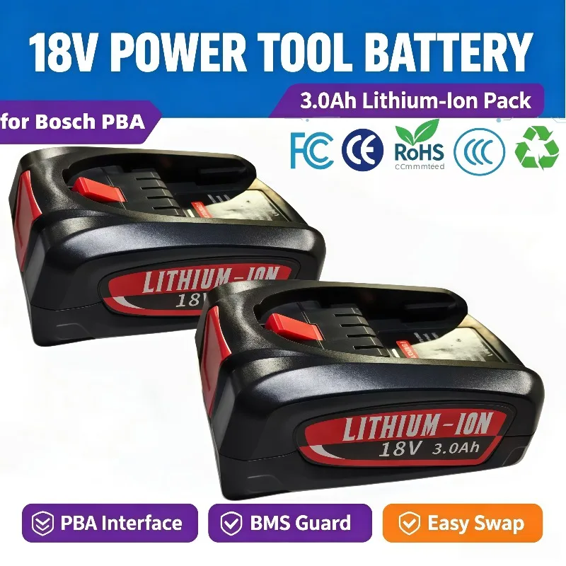 18V 3000mAh Li‑ion Battery Replacement Spare Pack For PBA PSB PSR Home & Garden Cordless Power Tools Compatible AL1880CV Charger