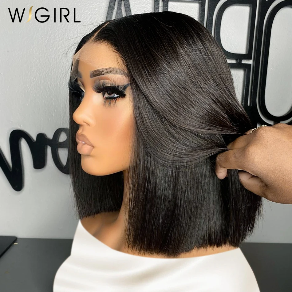 Wigirl 250% Straight Short Bob 13x6 Lace Front Wig 13x4 Frontal Human Hair Wigs 5x5 Bob Glueless Wig Ready To Wear For Women