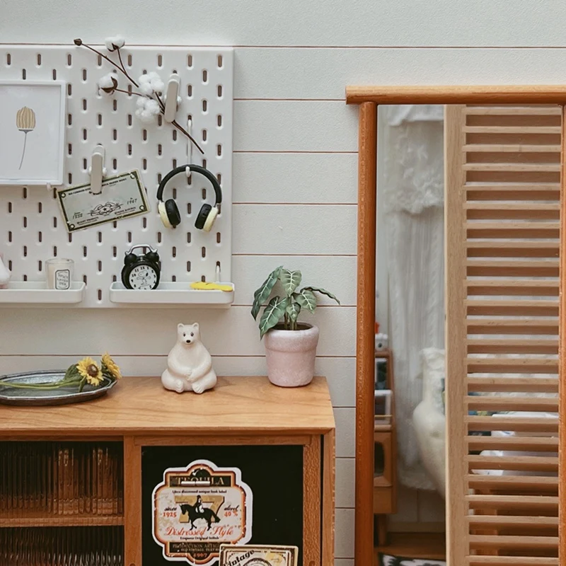 Миниатюрные предметы украшения мебели, перфорированная доска, настенная стойка, сделай сам, дисплей для хранения, мебельные аксессуары