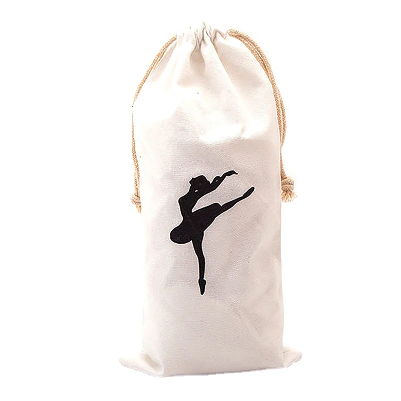 1pcs 15*30cm Textile Fabric Dance Shoes Storage Bag Large Capacity Double Drawstring Portable Items