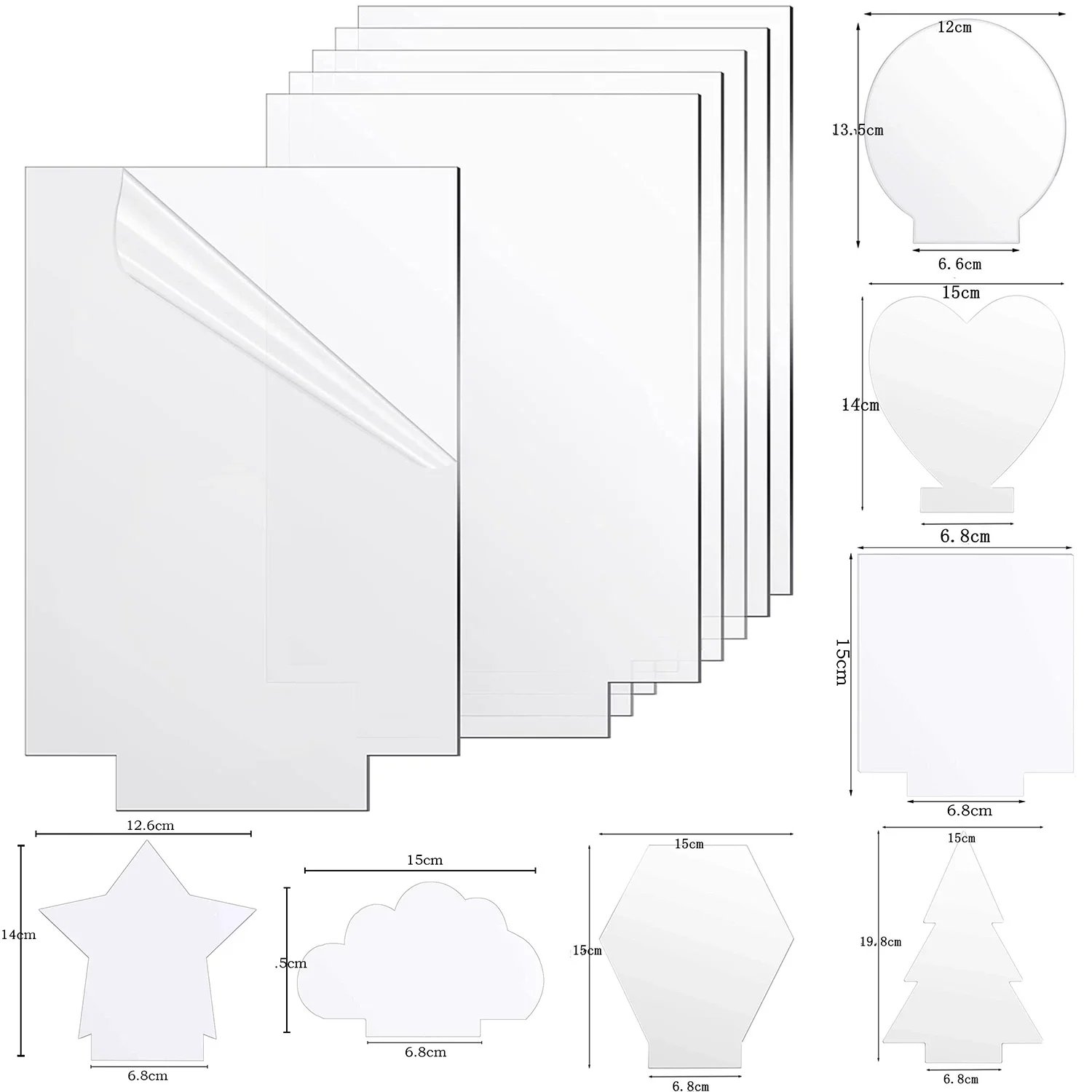 5/10/20/30PCS Clear Acrylic Led Night Light Panel Desktop DIY Acrylic Sheet Blank Handmade Gift 2mm Blank Board Party Decoration