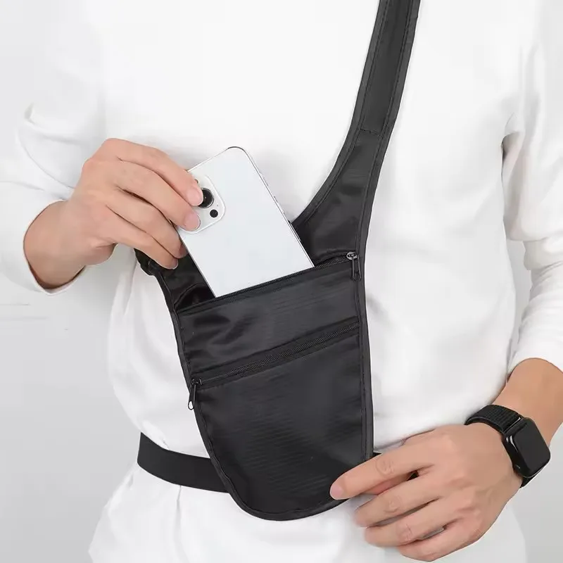 

New anti-theft travel sport waist bag with breathable large capacity ultra-thin waterproof concealed belt bag Chest Bag