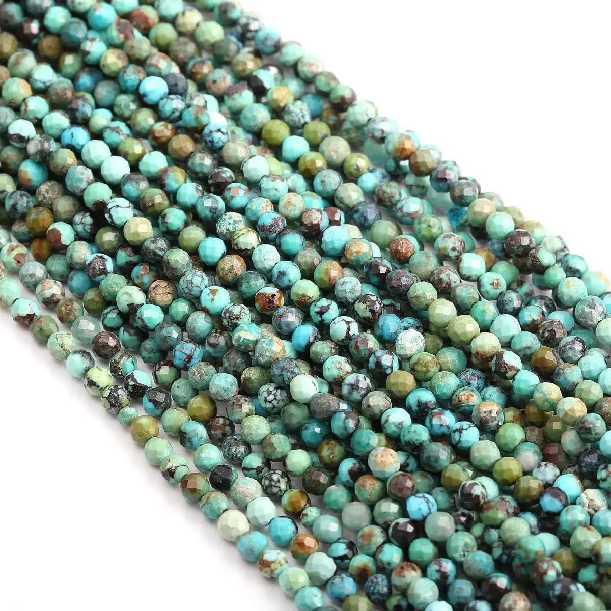 2 Strands/Pack Natural Stone African Turquois Beads Natural Faceted Round Genuine Gemstone Jewelry DIY Making Loose Beads Size 2/3mm