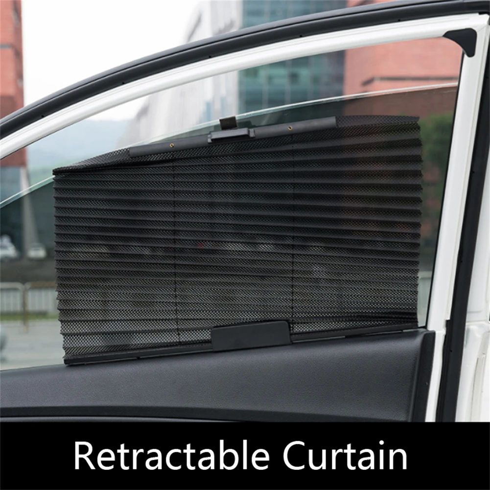 

Car Window Sunshade Retractable Mesh Curtain Universal Car Truck Sun Shade UV Protection Curtain Interior Accessories Foldable