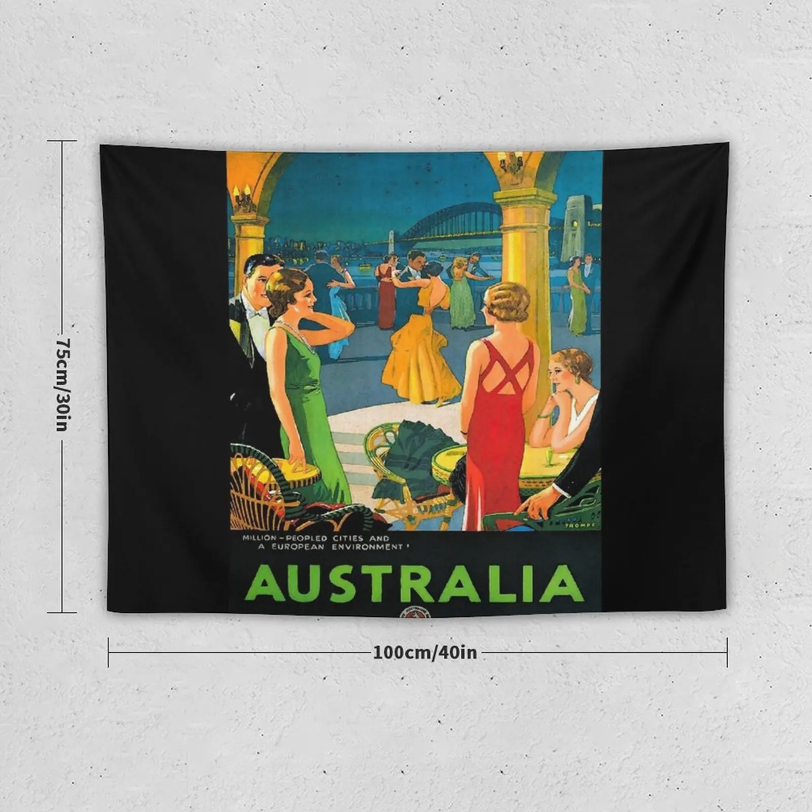 Vintage Australia Travel Poster Tapestry Decoration Pictures Room Wall Carpet On The Wall