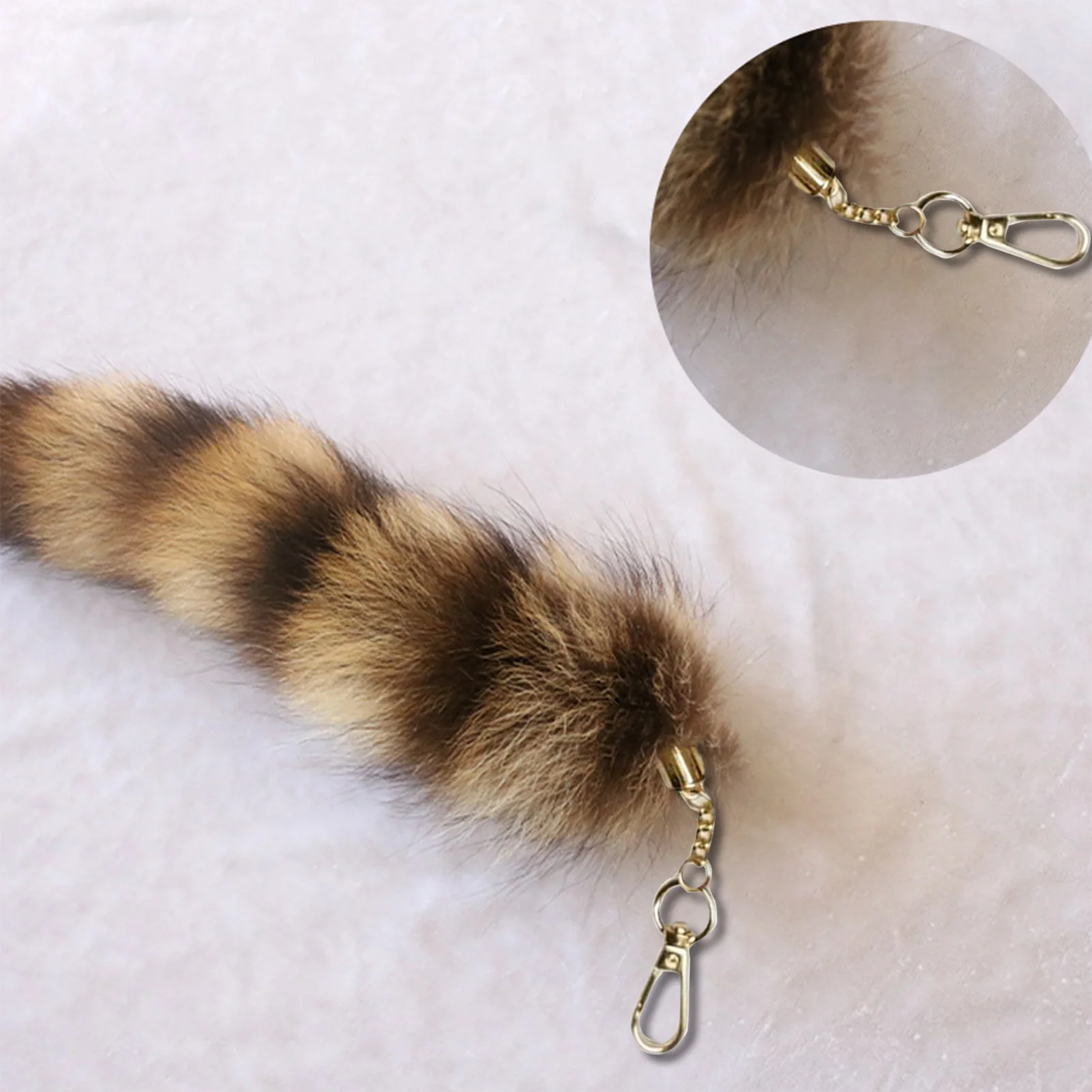 Plush Fur Tail Keychain Soft Fluffy Faux Fur Pendant Cute Bag Charm Decoration For Girls Children Gift 28cm Casual Cute Key Ring image 5
