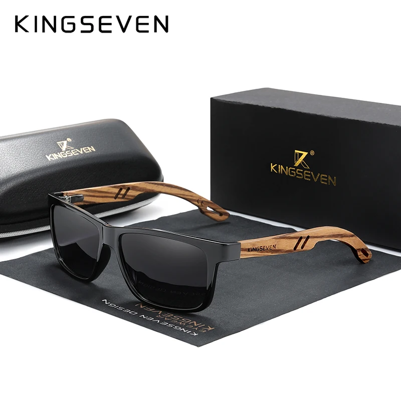 

KINGSEVEN Handmade Wooden Eyewear Polarized Mirror Sunglasses Men Women Vintage Design Oculos de sol masculino UV400