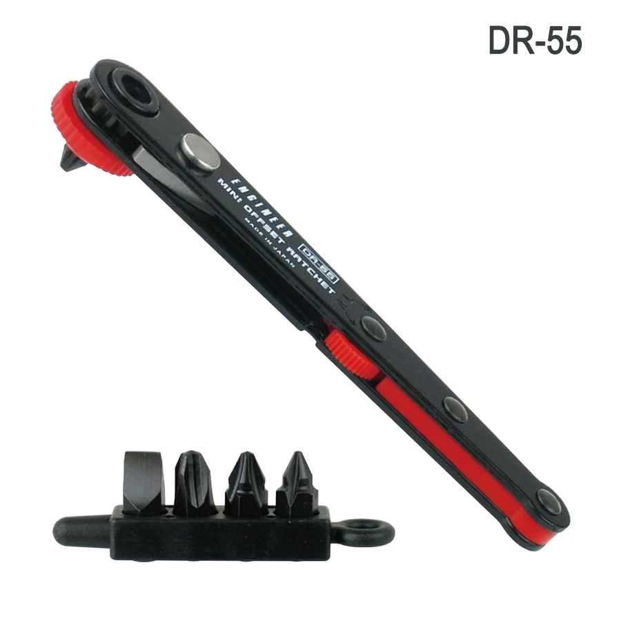 ENGINEER Twin Screwdriver Set Elbow Flat Head Wrench Driver Mini Ratcheting Wrench DR-05 DR-06 DR-07 DR-55 DR-56