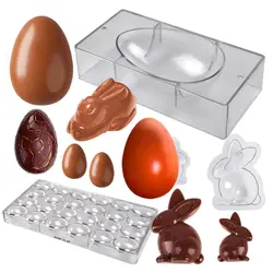 Chocolate Mold for Easter Egg Bunny Chocolate Bonbons Candy Bar Polycarbonate Confectionery Baking Pastry Tools