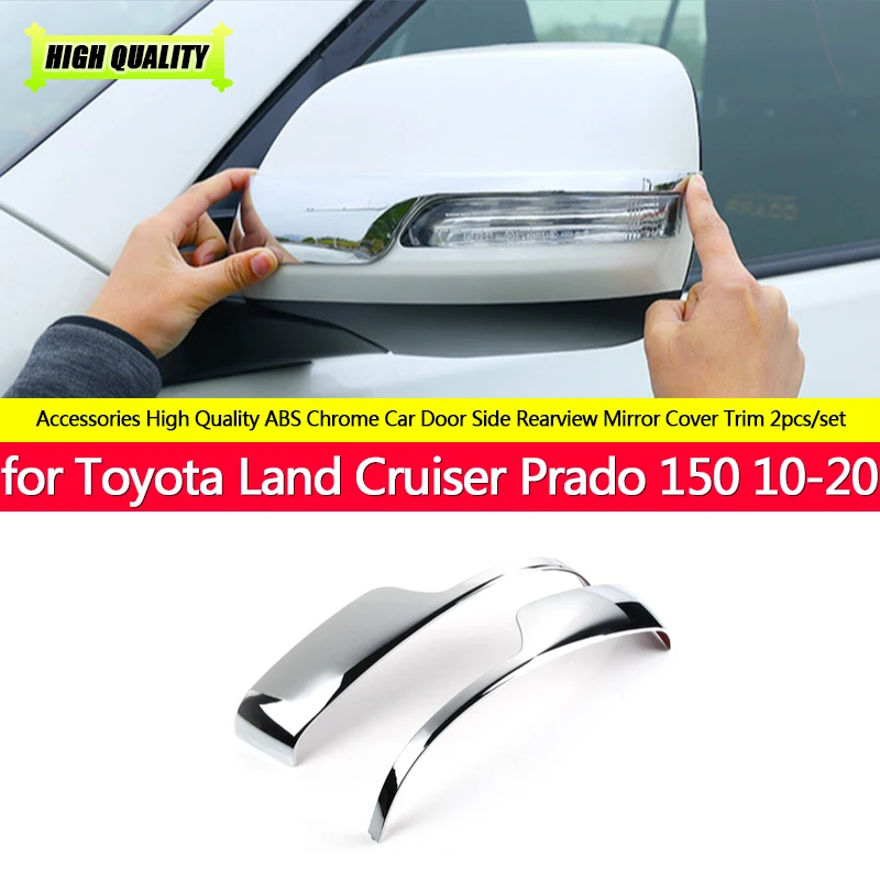 

Chrome Car Rearview Mirrors Cover Trim Strip Sticker For Toyota Land Cruiser Prado 150 2010-2016 2017 2018 2019 2020 Accessories