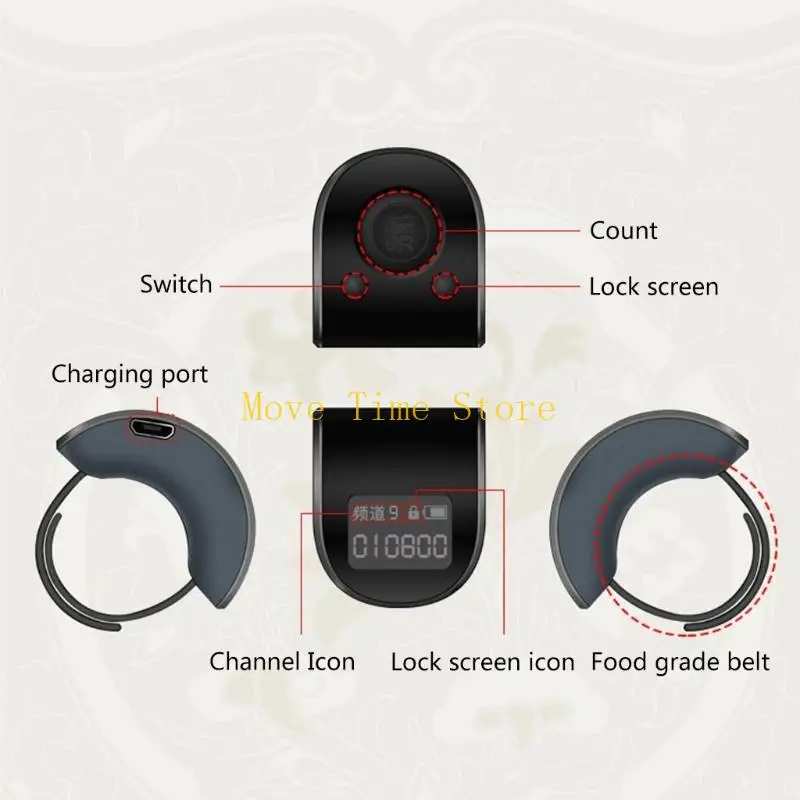 92ME Mini Digital LCD Electronic Finger Ring Hand Tally Counter 9 Digit - view 3
