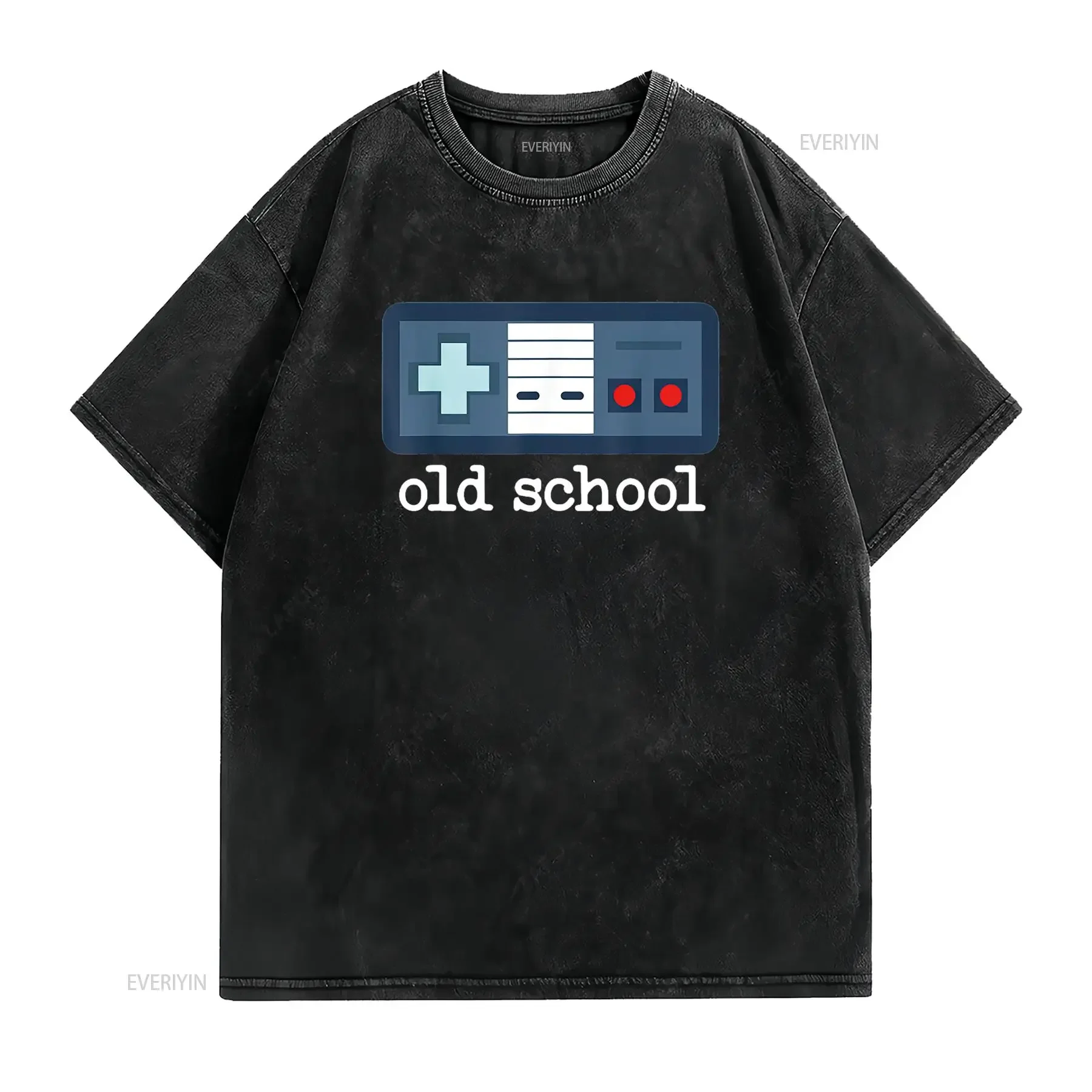 Old School Gamer 80 s Men Vintage Retro Video Game Player T Shirt Black vintage Washed Breathable Unisex Stylish fashion