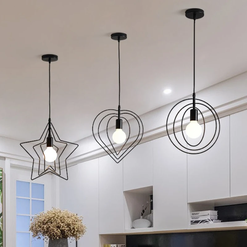 

Pendant Light E27 Hanging Lamp Industrial Chandelier Vintage Metal Ceiling Lighting Retro Living Room Kitchen Restaurant Cafe