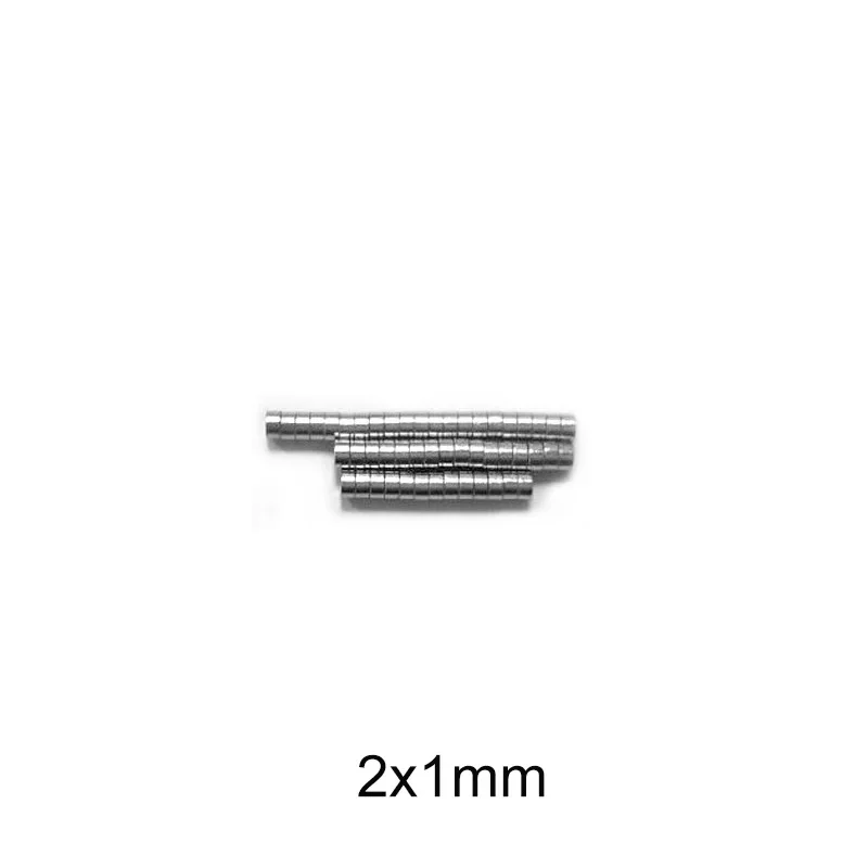 2x1 mm ronde magneet 2 mm x 1 mm voor thuiskoelkasten, kantoren DIY10x4mm kleine ronde magneet 2 * 1 mm - afbeelding 2