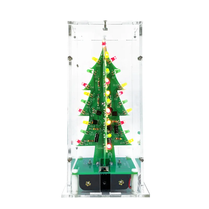 Tri-color/ Colorful Curved-leaf Christmas Tree Standard/Music Version DIY Electronic Kits