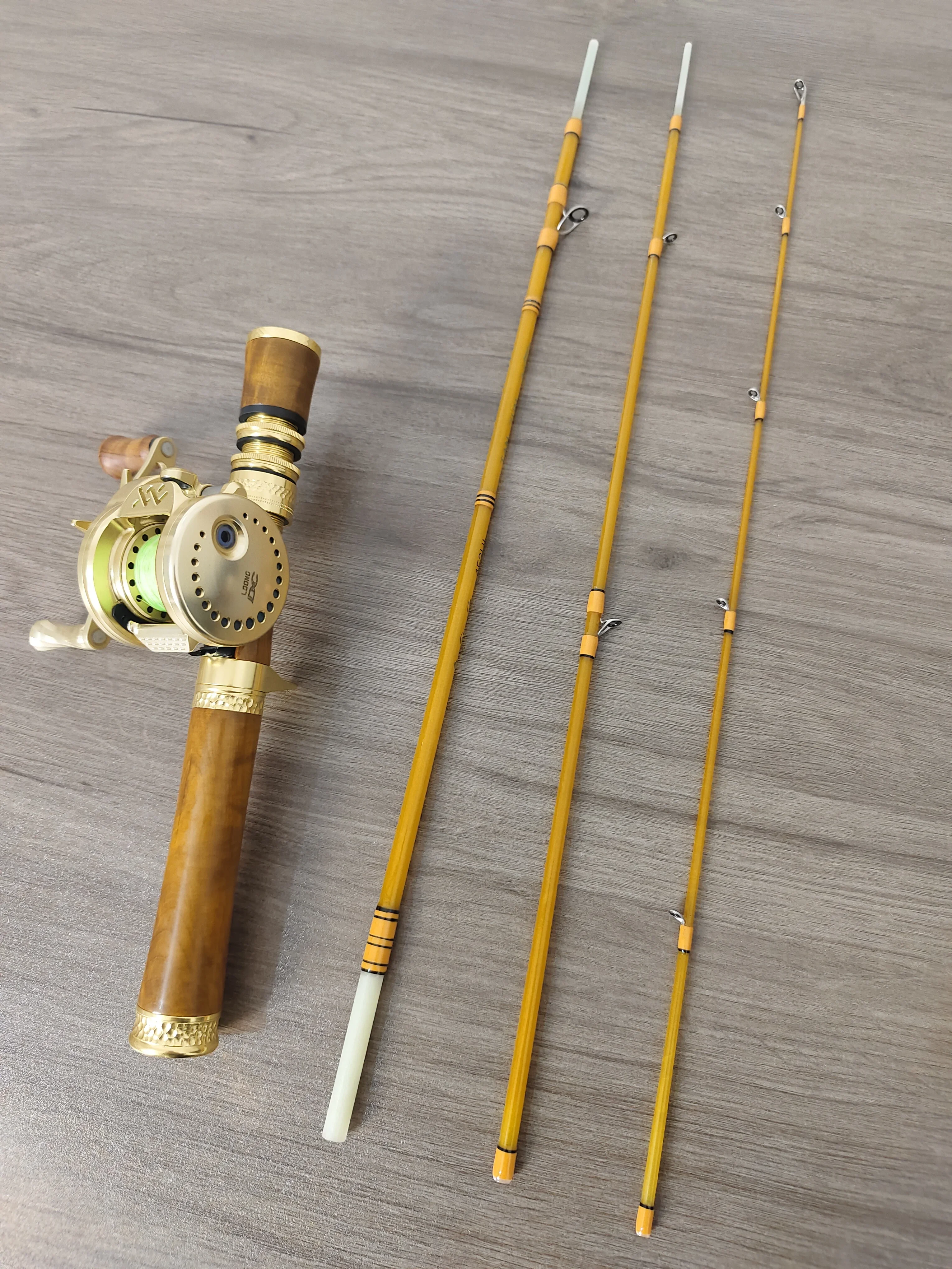 Saf balıkçı-taşınabilir fiberglas alabalık Çubuğu, tamamen içi boş, masif ahşap, masif ahşaptan yapılmış